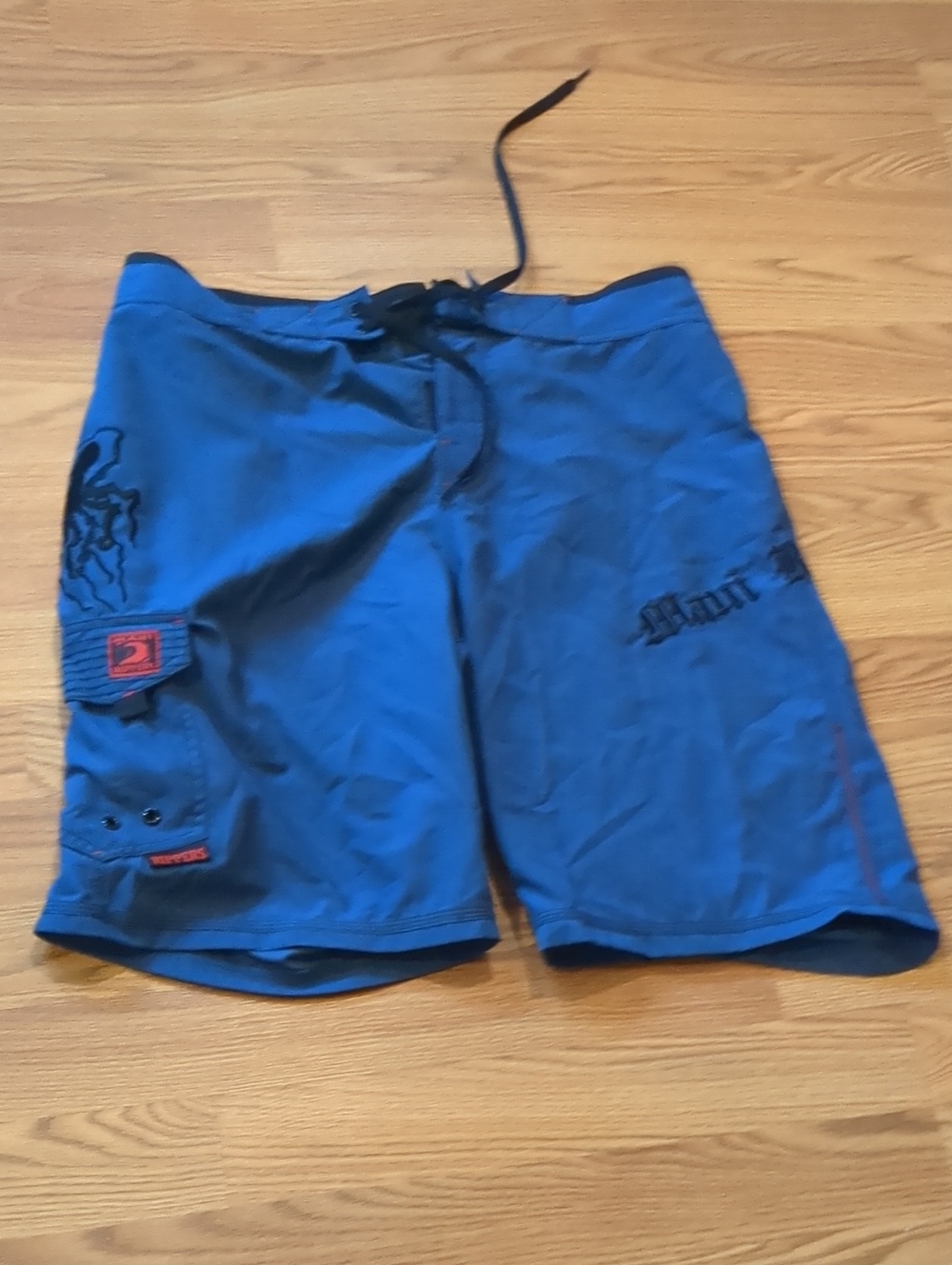 Maui Rippers Octo Tako Hawaiian cargo Board Short Embroiderd Octopus Surf Gear